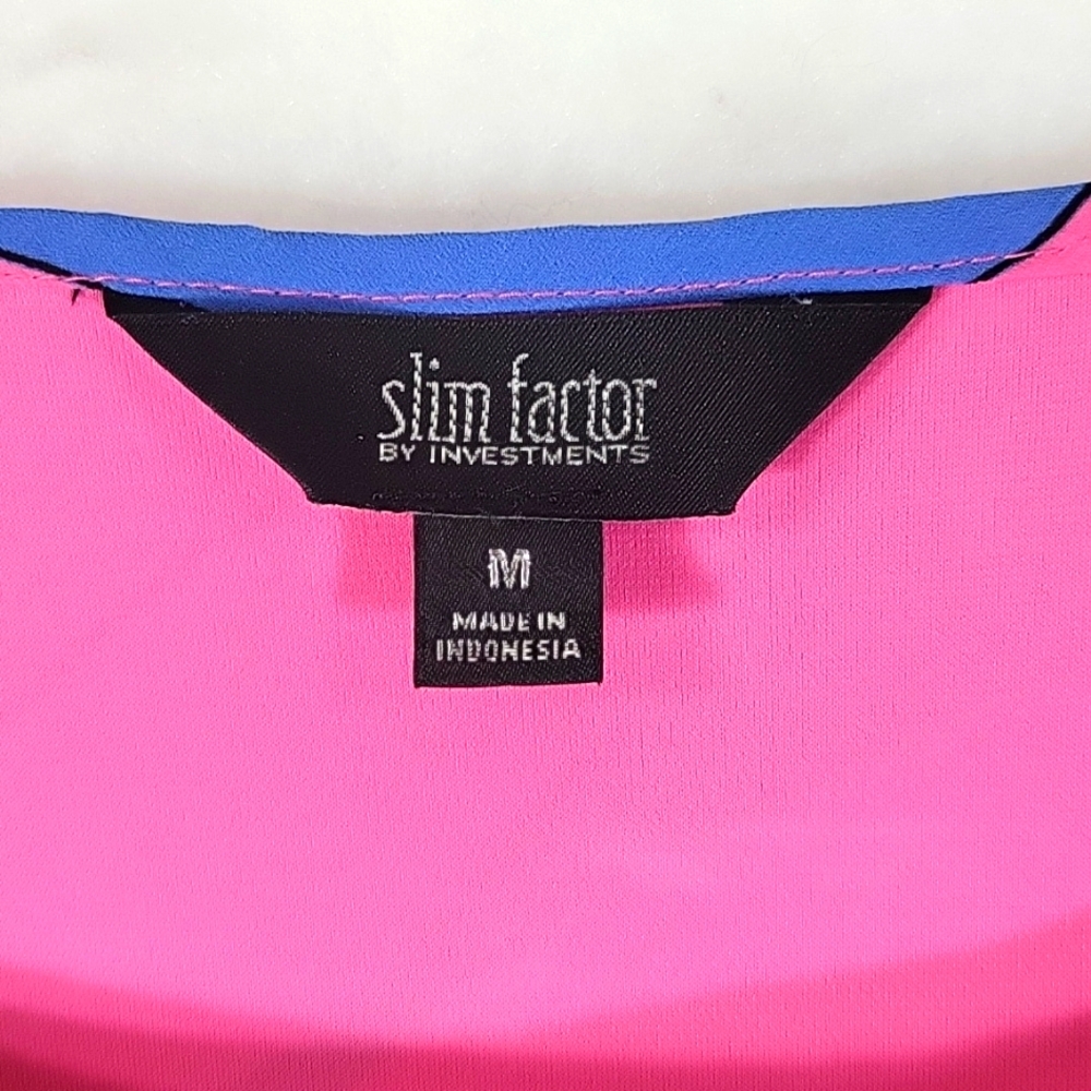 Investments Slim Factor Flowing Contemporary Colorful Top Size M - Picture 2 of 7